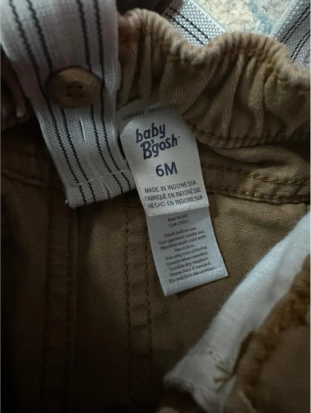 Baby B’Gosh Suspenders Khaki Size 6 Month